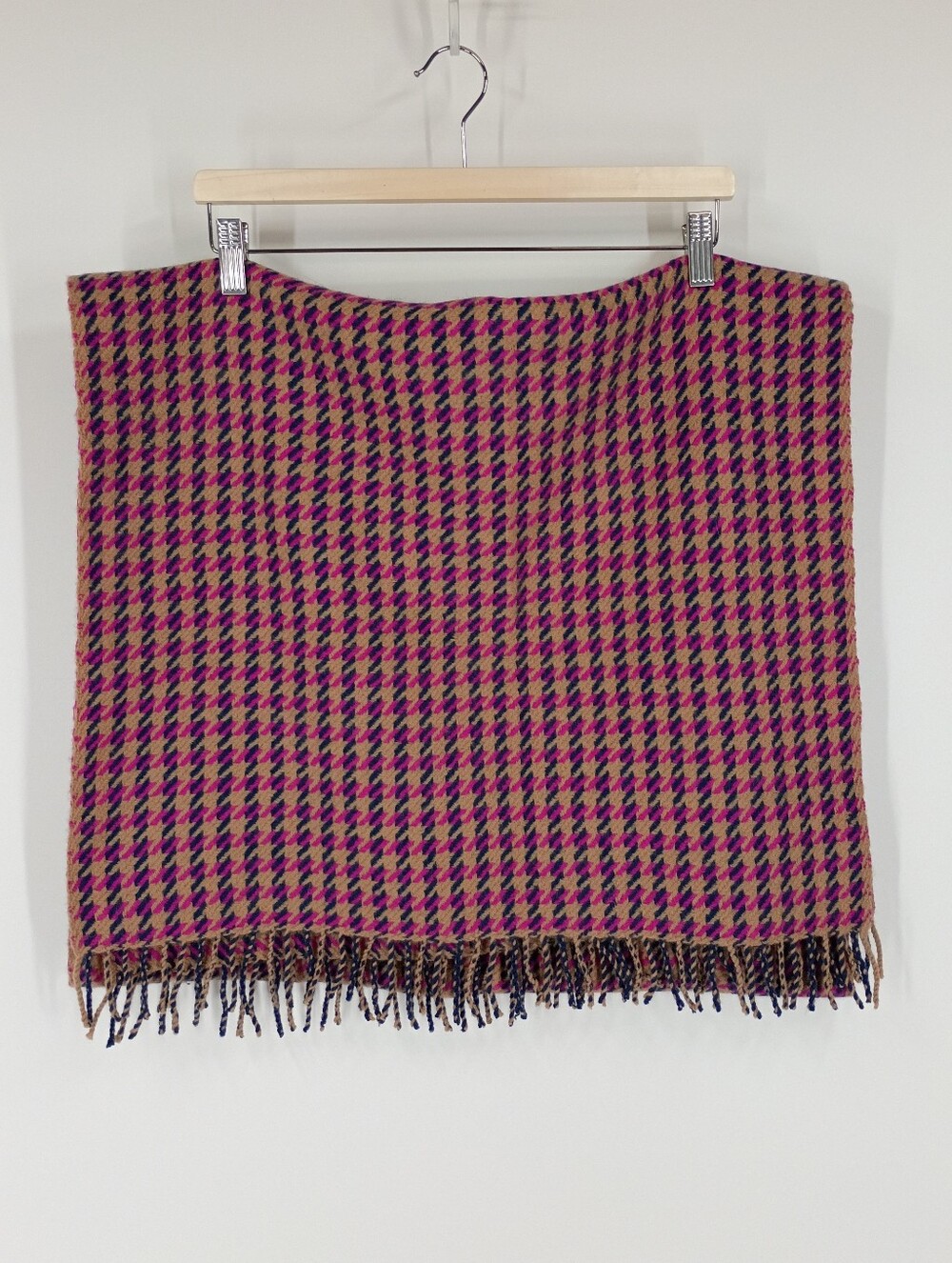 J Crew Wool Knit Fringe Blanket Scarf